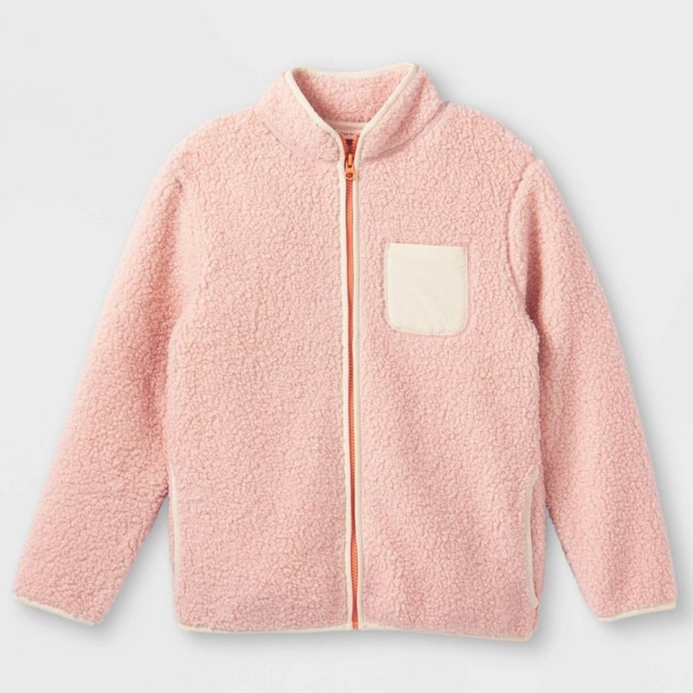 Cat & Jack - Girl's Sherpa Jacket - Blush Color - Choose Size